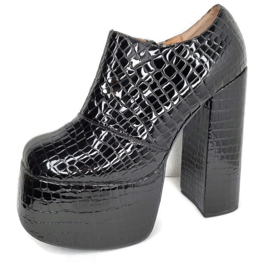 Jeffrey Campbell Powley Platform Croc Ankle Boots